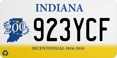 IN license plate 923YCF