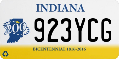 IN license plate 923YCG
