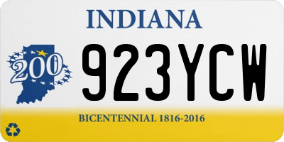 IN license plate 923YCW