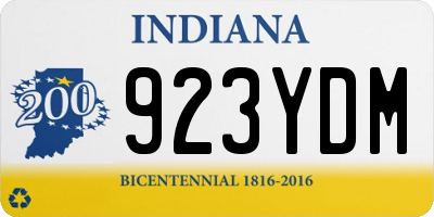 IN license plate 923YDM