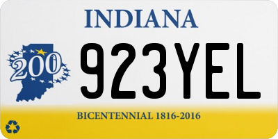 IN license plate 923YEL