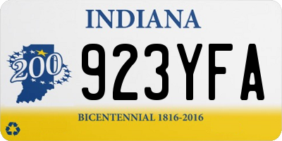 IN license plate 923YFA