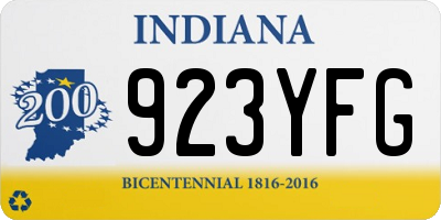 IN license plate 923YFG
