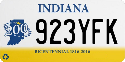 IN license plate 923YFK