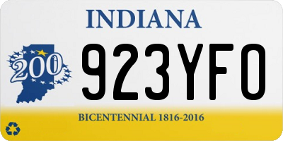 IN license plate 923YFO