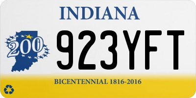 IN license plate 923YFT