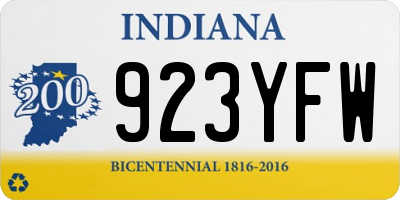 IN license plate 923YFW