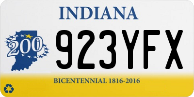 IN license plate 923YFX