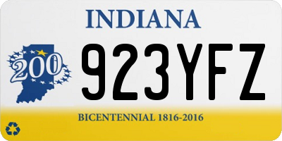 IN license plate 923YFZ