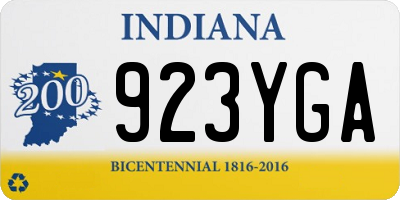 IN license plate 923YGA