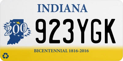 IN license plate 923YGK
