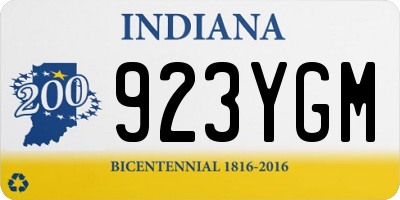 IN license plate 923YGM