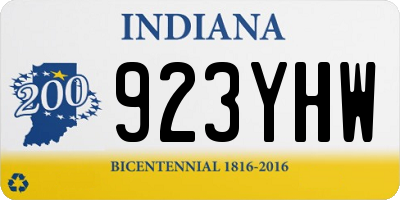 IN license plate 923YHW