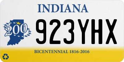 IN license plate 923YHX