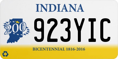 IN license plate 923YIC
