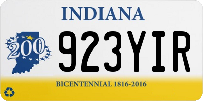 IN license plate 923YIR