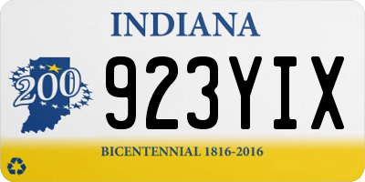 IN license plate 923YIX