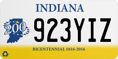 IN license plate 923YIZ