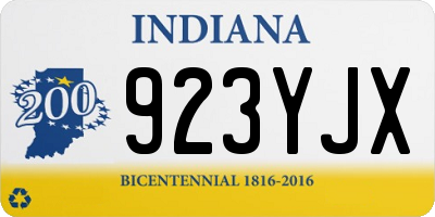 IN license plate 923YJX