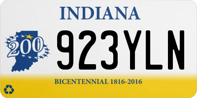 IN license plate 923YLN
