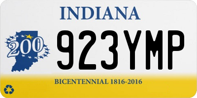 IN license plate 923YMP