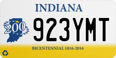 IN license plate 923YMT