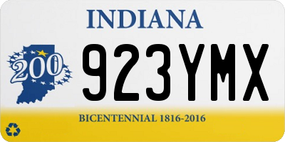 IN license plate 923YMX