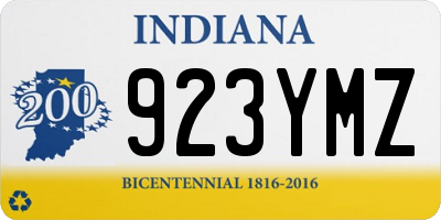 IN license plate 923YMZ