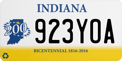 IN license plate 923YOA
