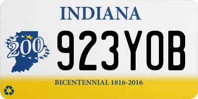 IN license plate 923YOB