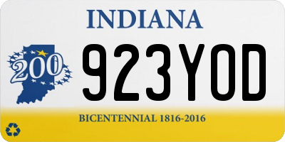 IN license plate 923YOD