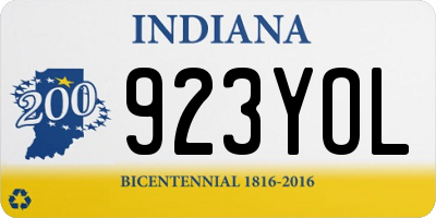 IN license plate 923YOL