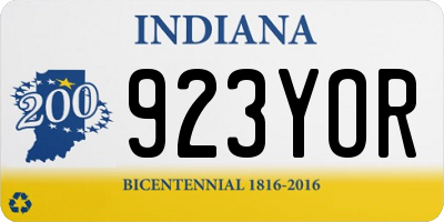 IN license plate 923YOR