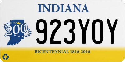 IN license plate 923YOY
