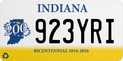 IN license plate 923YRI