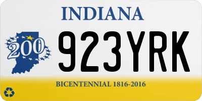 IN license plate 923YRK