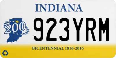 IN license plate 923YRM