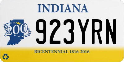 IN license plate 923YRN