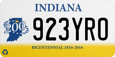 IN license plate 923YRO