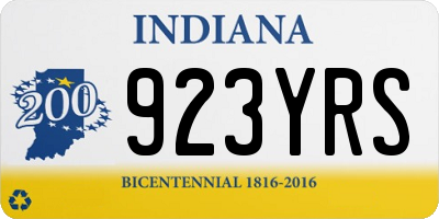 IN license plate 923YRS