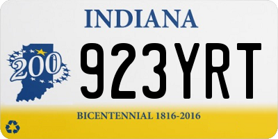 IN license plate 923YRT