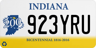 IN license plate 923YRU