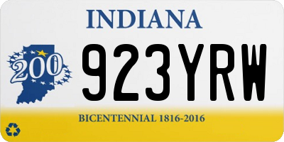 IN license plate 923YRW