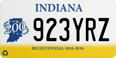IN license plate 923YRZ