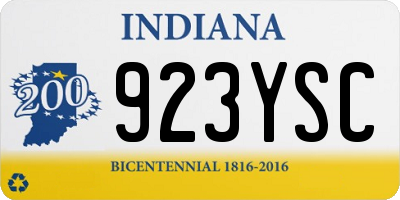 IN license plate 923YSC