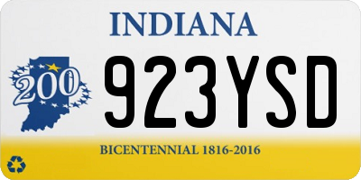 IN license plate 923YSD