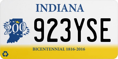 IN license plate 923YSE
