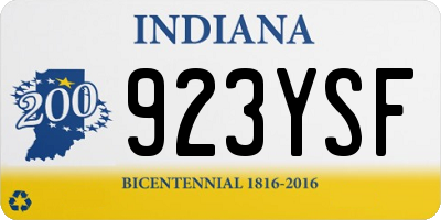 IN license plate 923YSF