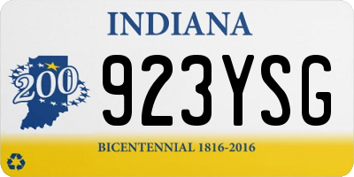 IN license plate 923YSG