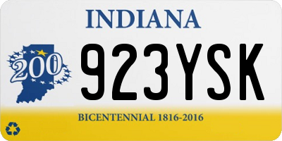 IN license plate 923YSK
